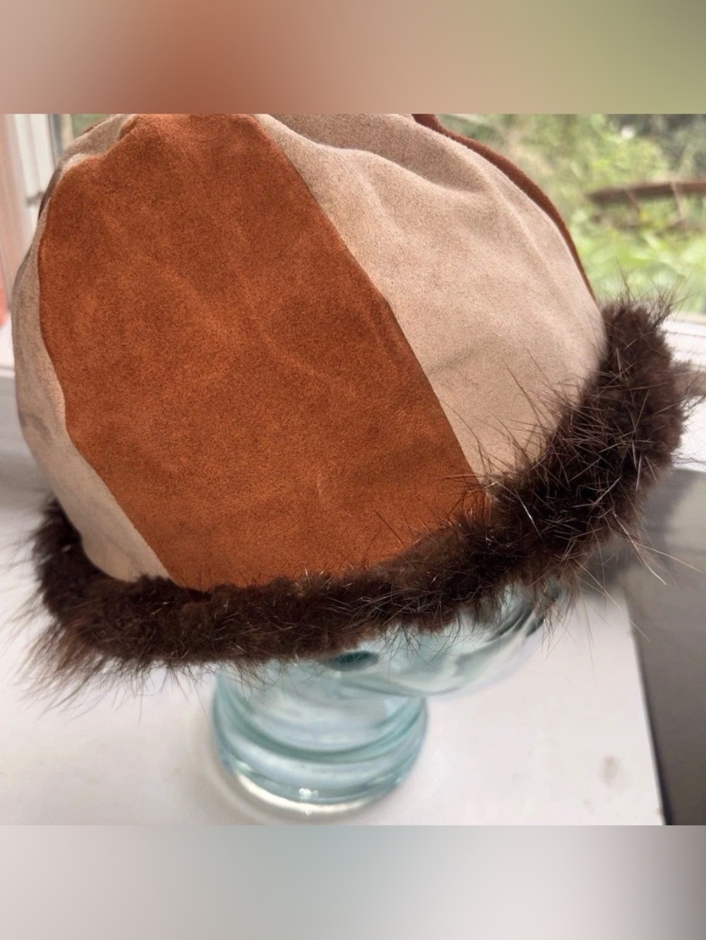 Vintage Leprechaun Sheepskin Co. "Czarina" Suede & Fur Winter Hat — Size Small/M